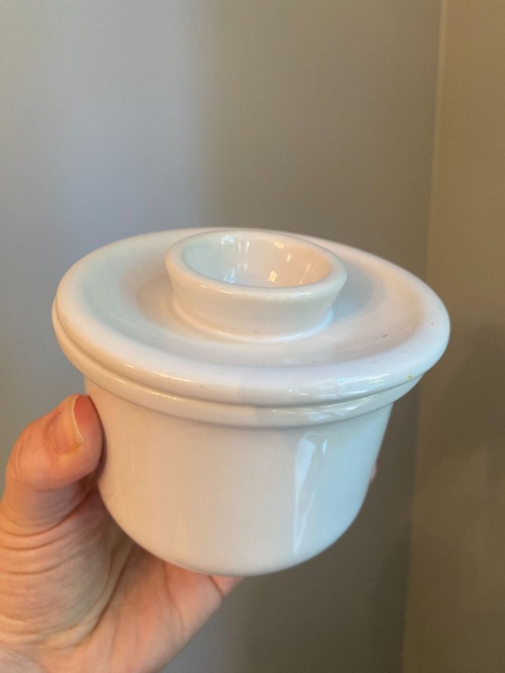 William Sonoma Ceramic Butter Jar White Butter Dish Storage Container, Counterto
